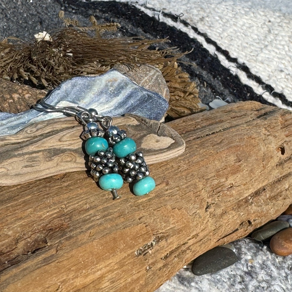 Pretty turqoise handmade earrings